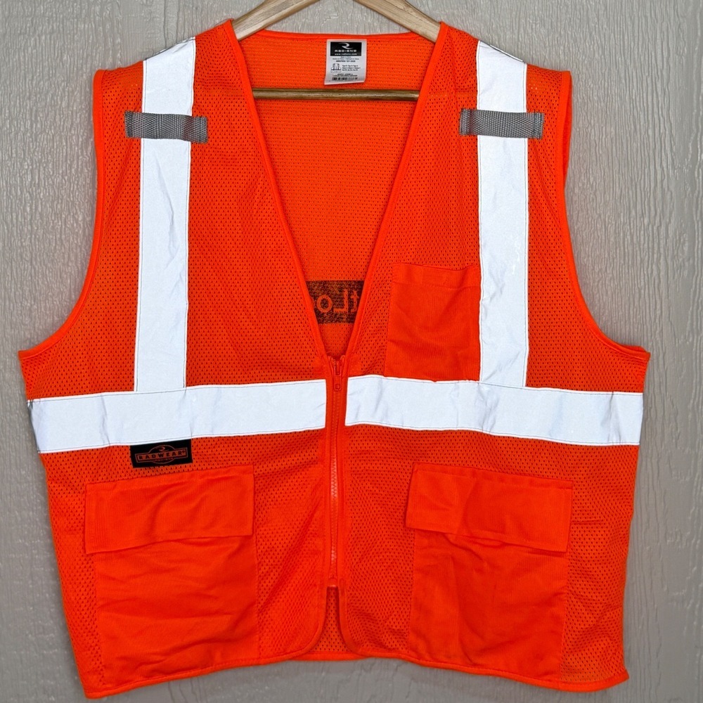 Radians Radwear Orange Mesh Safety Vest Reflective Class 2 FleetLogix Large